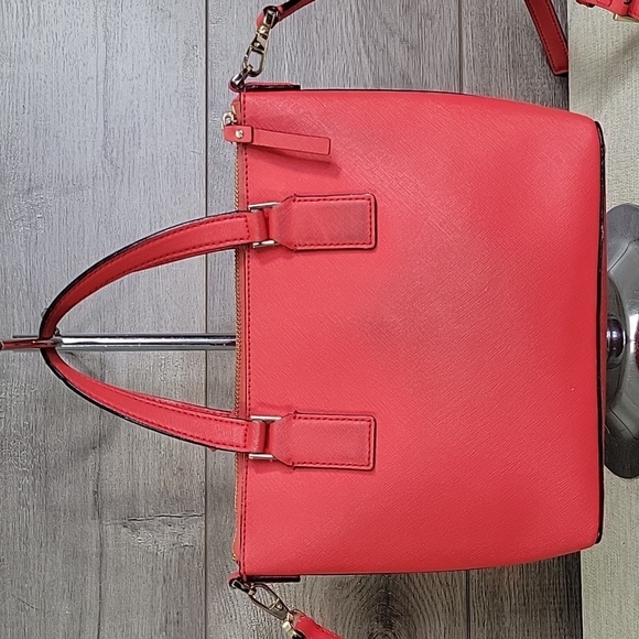Kate Spade Red Saffiano Leather Satchel Crossbody Shoulder Bag w/ Wallet - Picture 5 of 16